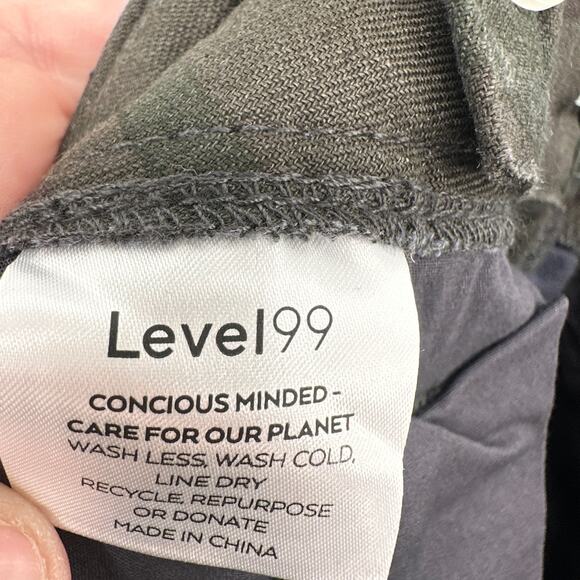 LEVEL99 NWT Bette Seamed Camo Tie Waist Straight Leg Linen Trouser Pants // 00 - Picture 11 of 13